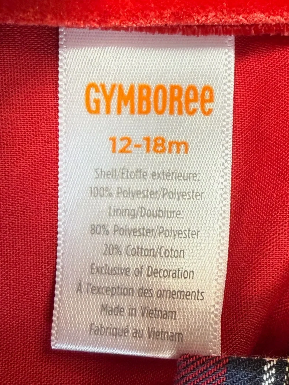 NWOT GYMBOREE Toddler Girl Red Velour Plaid Royal Christmas Holiday Dress 12-18M